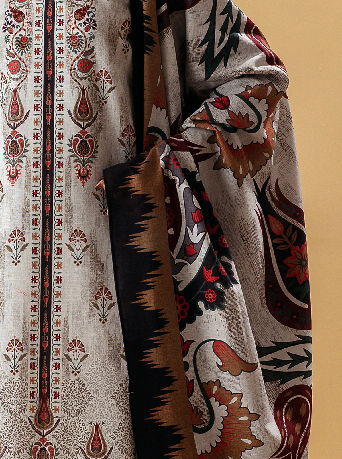 3 PIECE - PRINTED KHADDAR SUIT - MODERN BEQUEST - Image 2