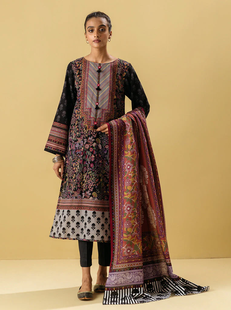 3 PIECE - PRINTED KHADDAR SUIT - MOONLIGHT - Image 2