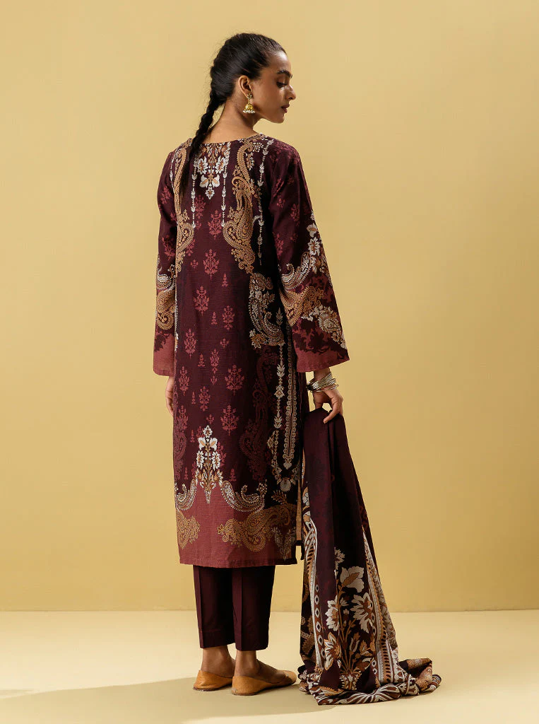 3 PIECE - PRINTED KHADDAR SUIT - WINTER BLOOM - Image 3