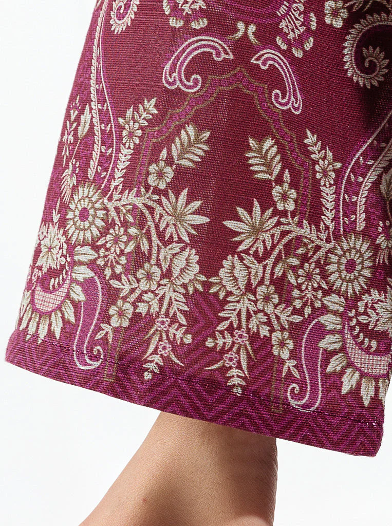 3 PIECE - PRINTED KHADDAR SUIT - CRIMSON FLORA - Image 4
