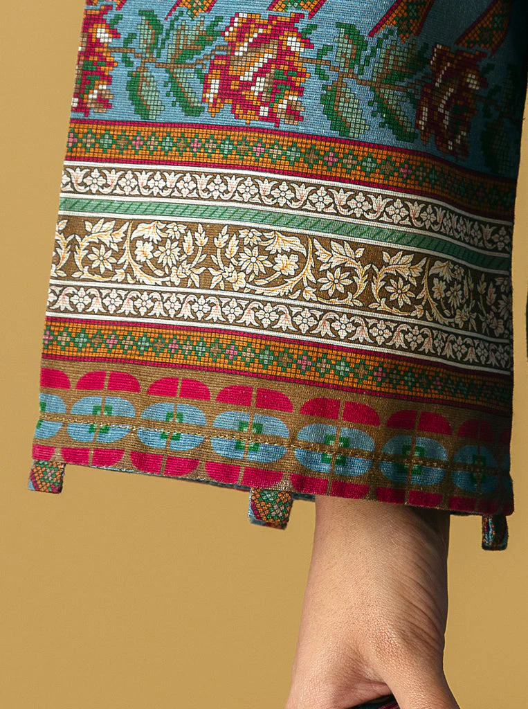 3 PIECE - PRINTED KHADDAR SUIT - GEO FLORA - Image 3