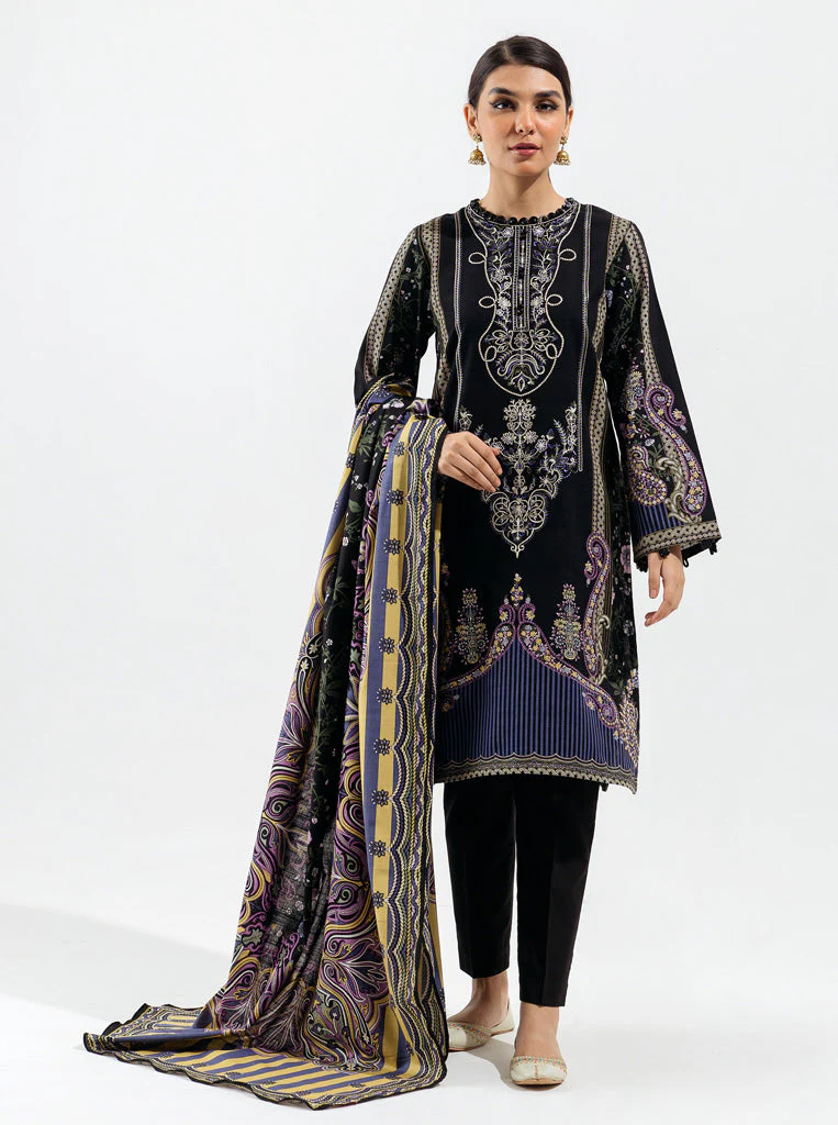 3 PIECE - EMBROIDERED  KHADDAR SUIT - NIGHT CONSTELLATIONS - Image 2