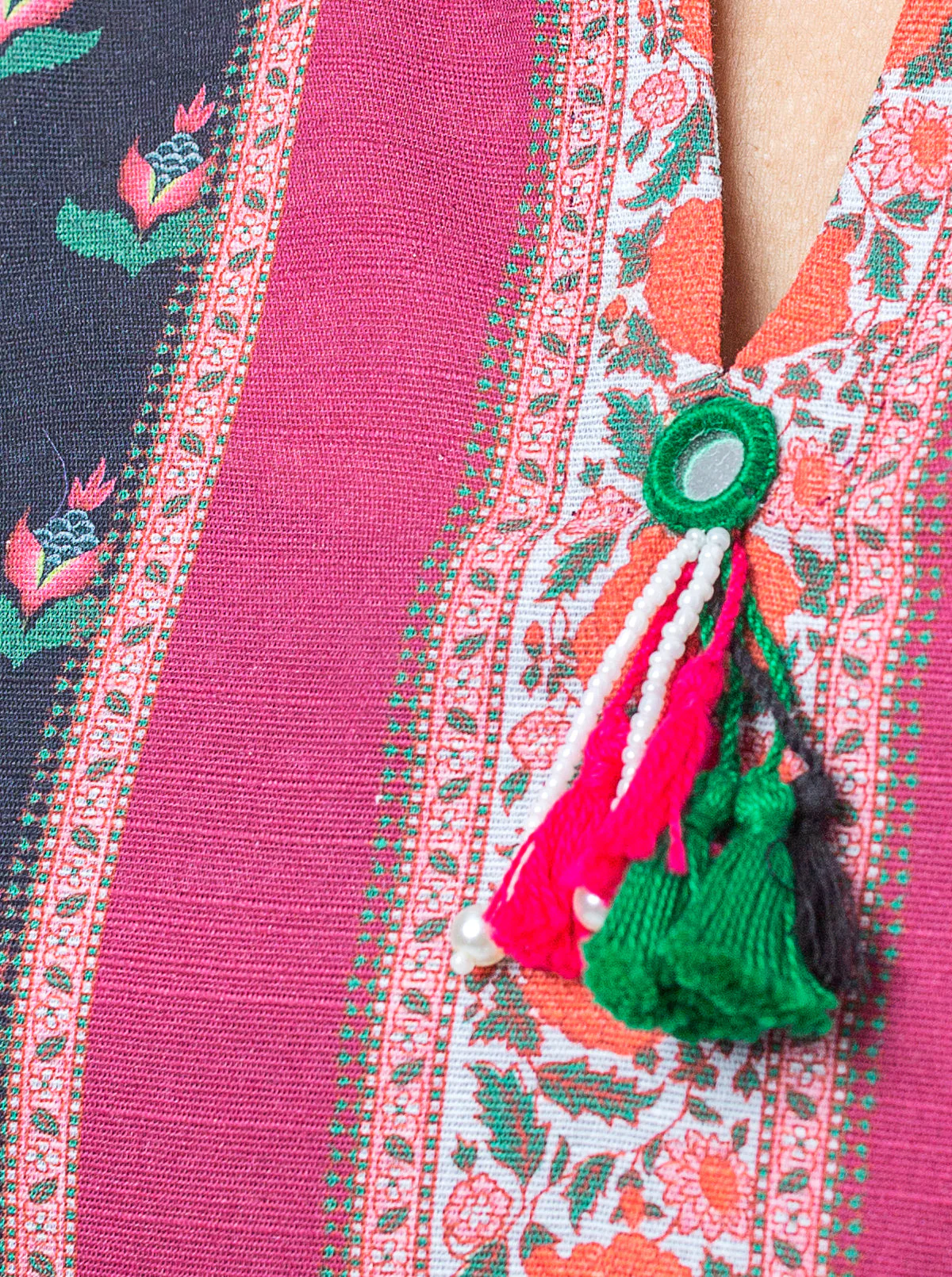 1 PIECE - PRINTED KHADDAR SHIRT - NIGHT GARDEN - Image 3