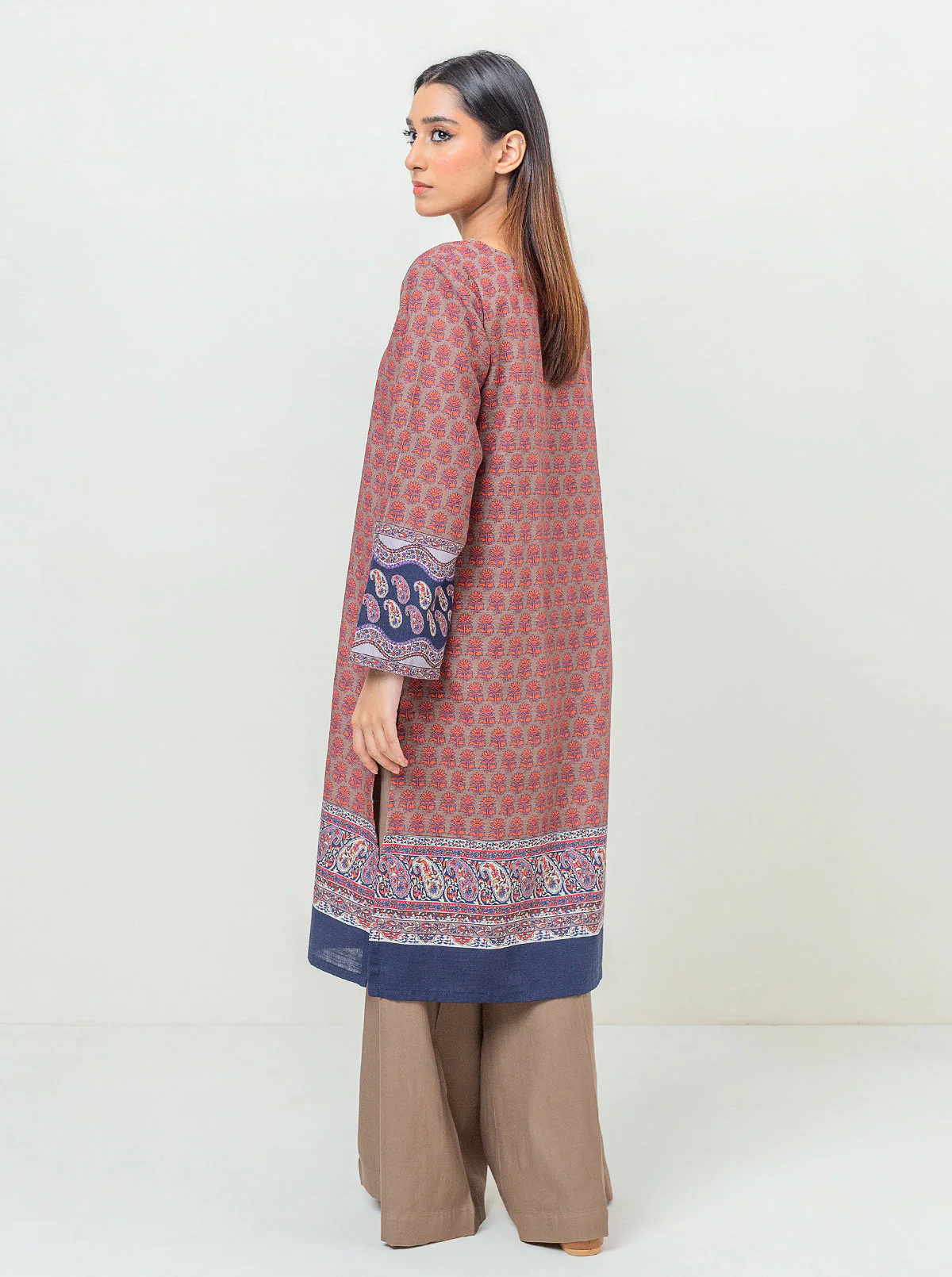 1 PIECE - PRINTED KHADDAR SHIRT - EARTHLY SYMMETRY - Image 2