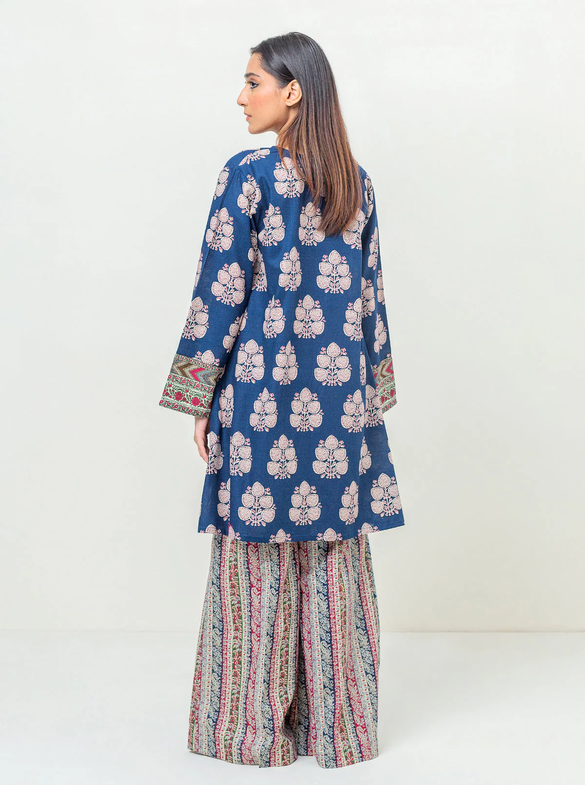 2 PIECE - PRINTED KHADDAR SUIT - MIDNIGHT VALUES - Image 2