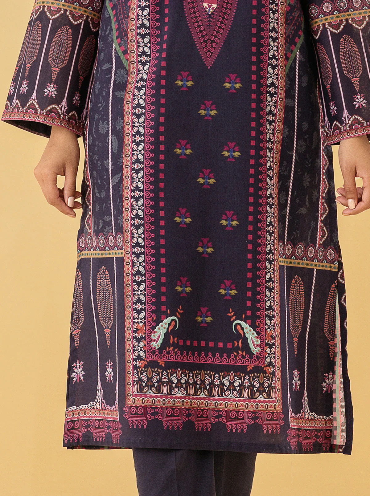 1 PIECE - PRINTED LAWN SHIRT - BOHO GEMSTONE - Image 2