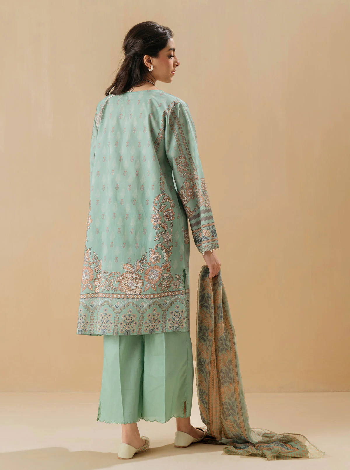 2 PIECE - PRINTED LAWN SUIT - HINT OF MINT - Image 2