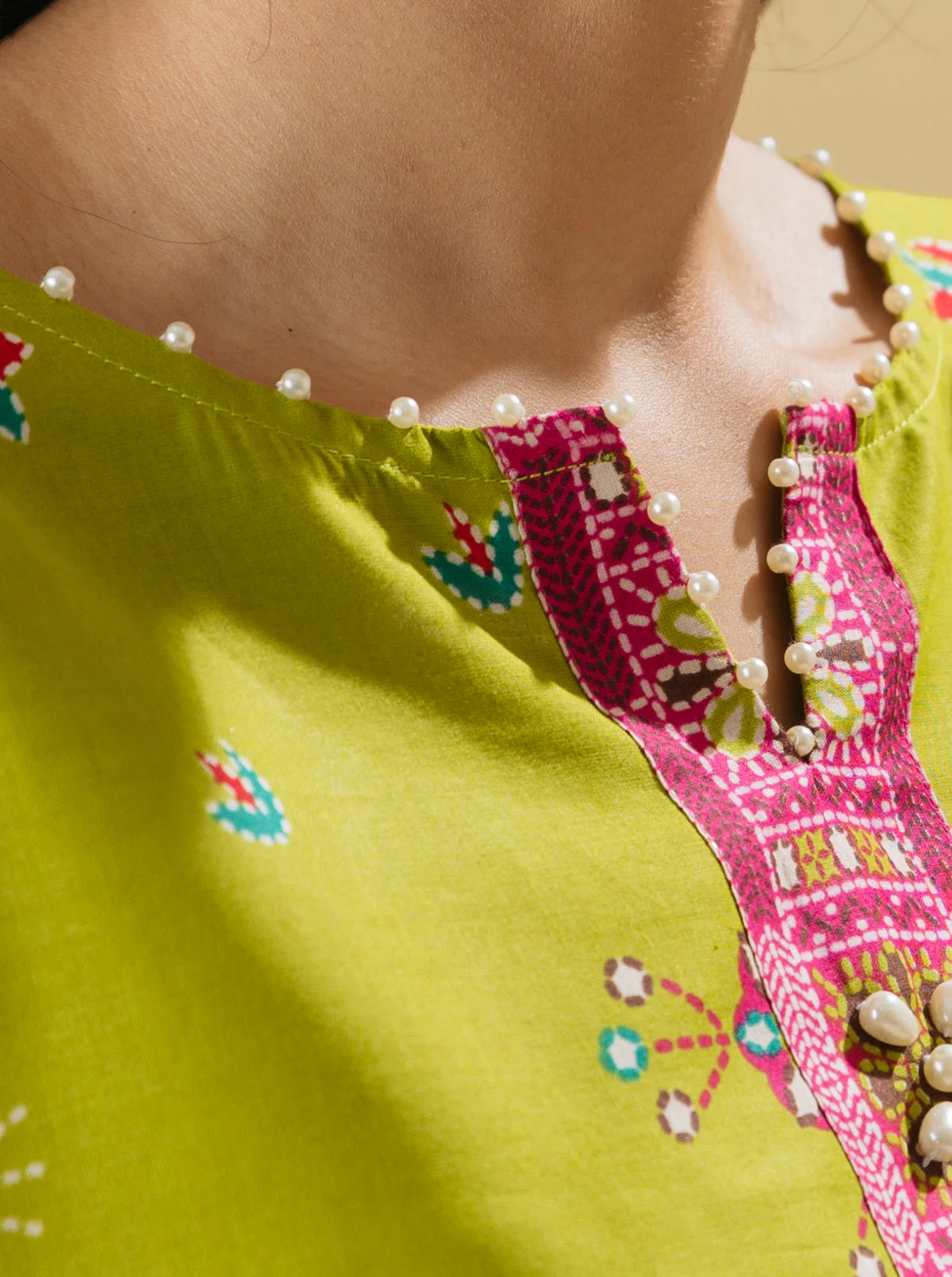 3 PIECE - PRINTED LAWN SUIT - QUETZAL GREEN - Image 3