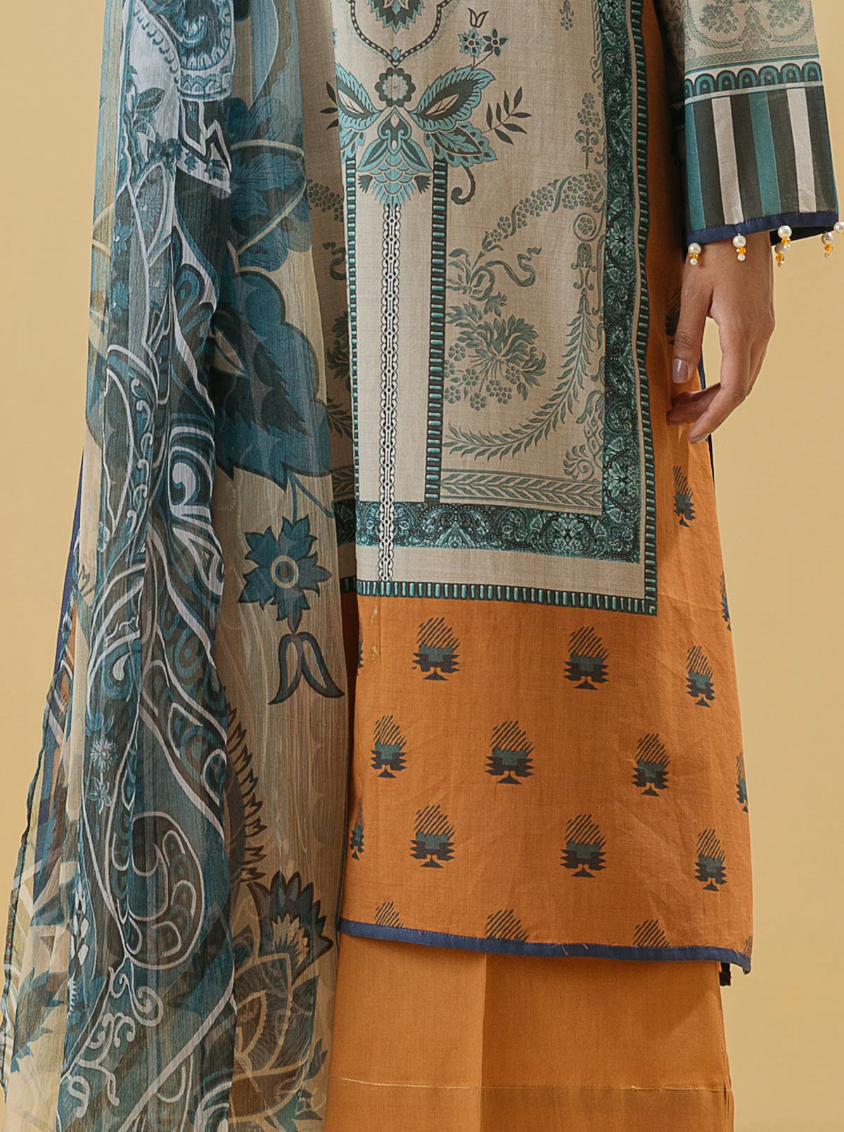 3 PIECE - PRINTED LAWN SUIT - TRIBAL TALES - Image 2
