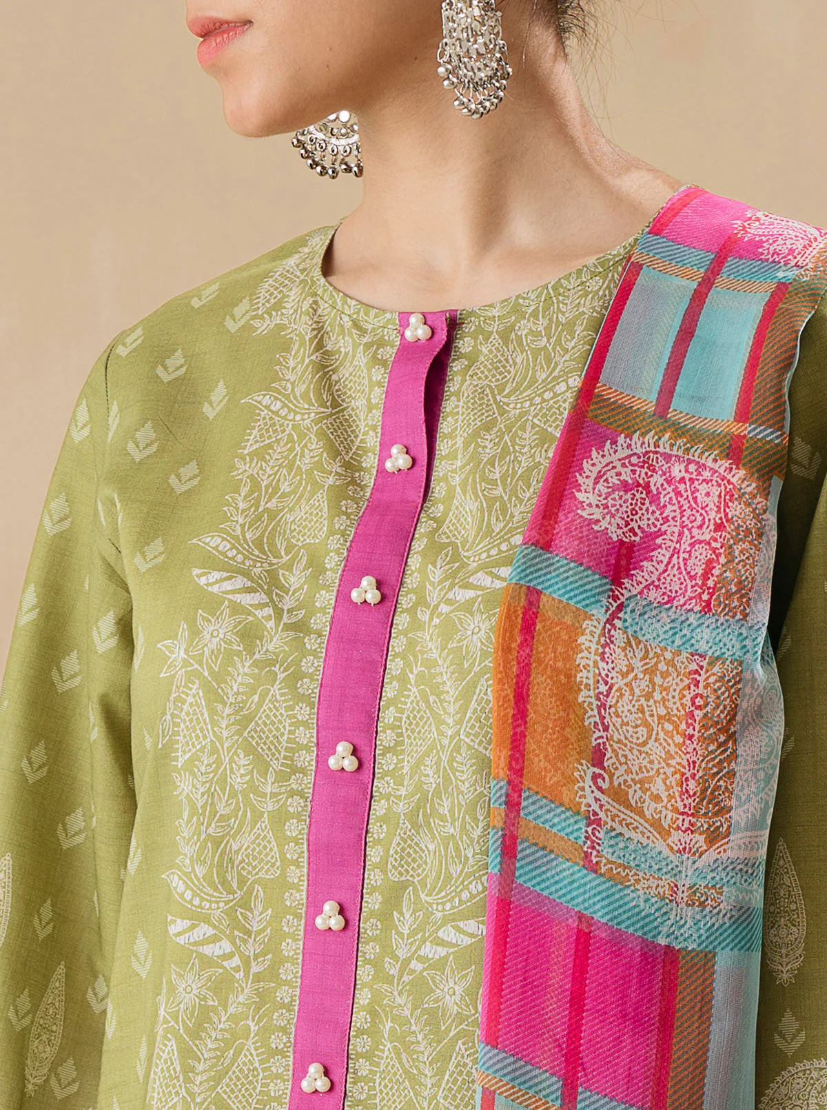 3 PIECE - PRINTED LAWN SUIT - ETHNIC JEWEL - Image 2