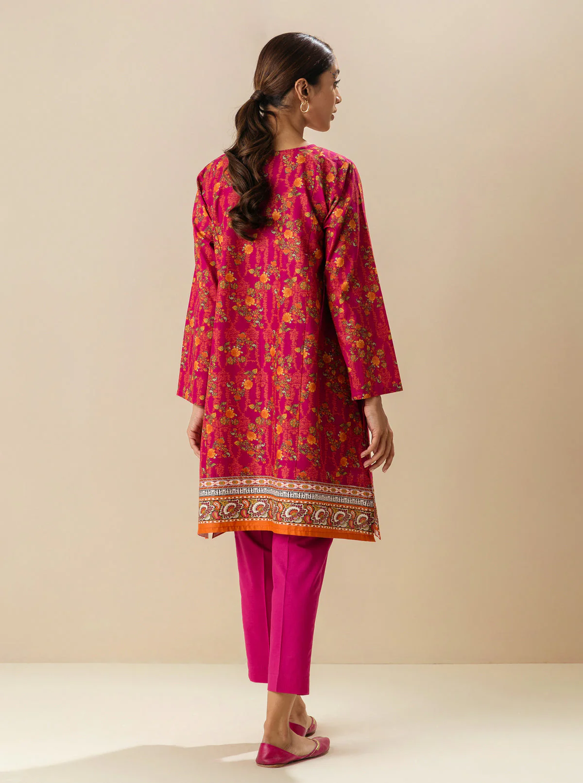 1 PIECE - PRINTED  LAWN SHIRT - AUTUMN SUNSET - Image 2
