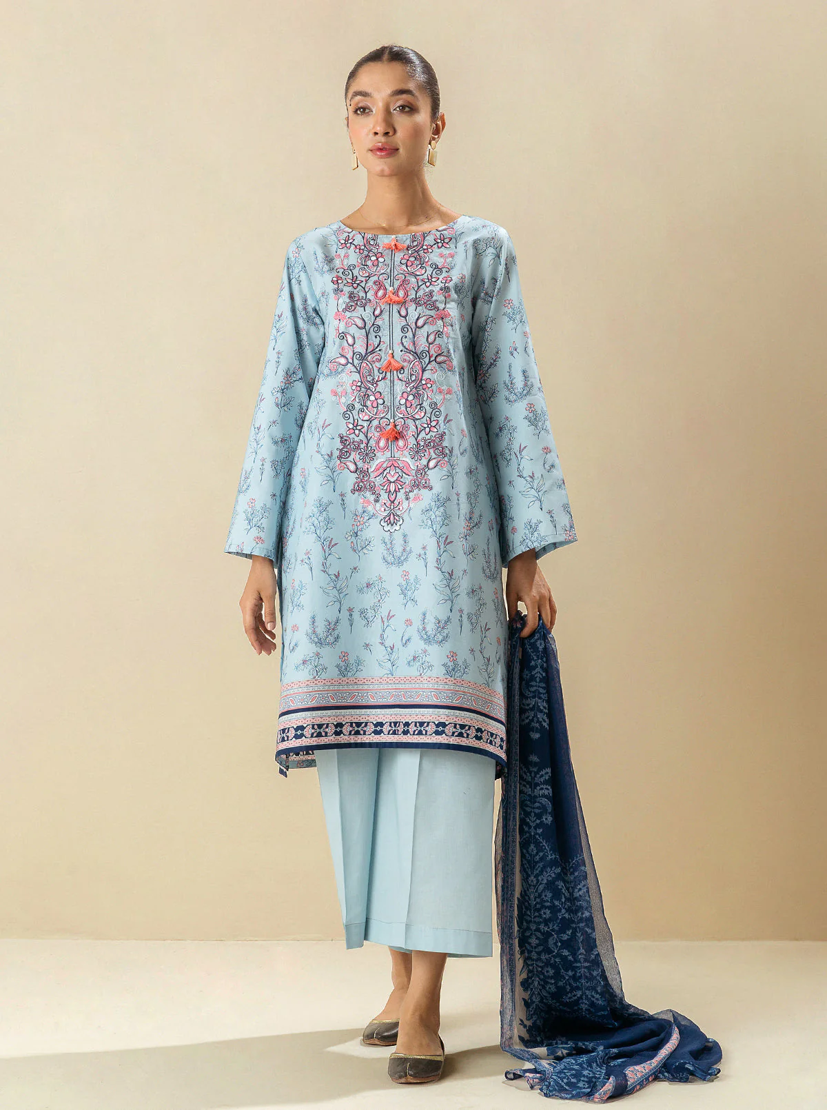 2 PIECE - PRINTED LAWN SUIT - GOLD MINE - Image 2