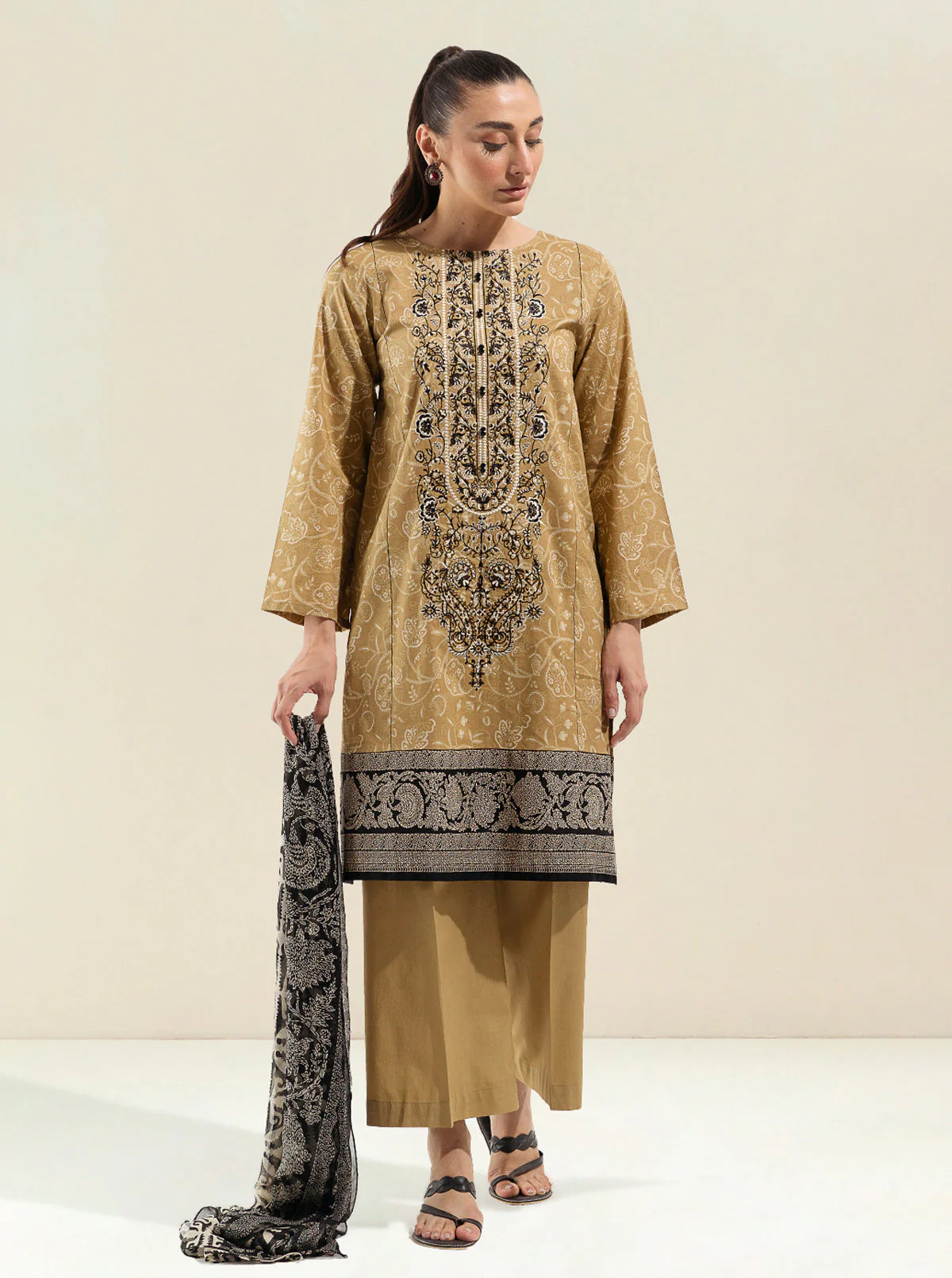2 PIECE - PRINTED LAWN SUIT - FALL LEAF - Image 2