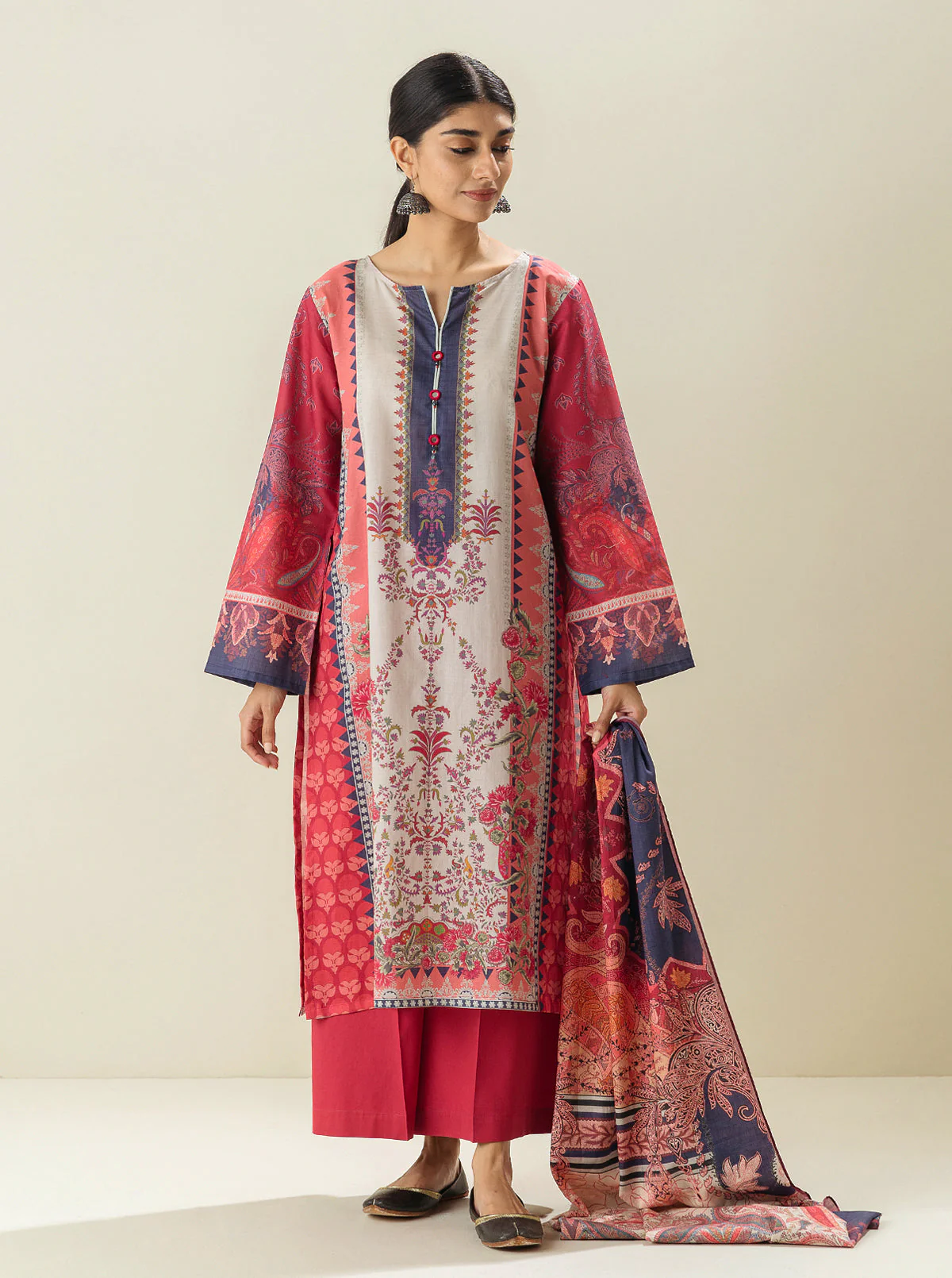3 PIECE - PRINTED LAWN SUIT - AURORA RADIANCE - Image 2