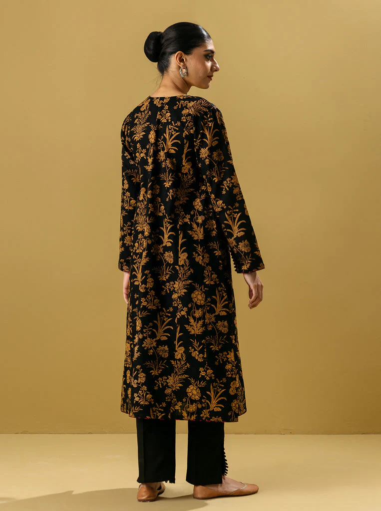 2 PIECE - PRINTED KHADDAR SUIT - DIVINE BLACK - Image 2