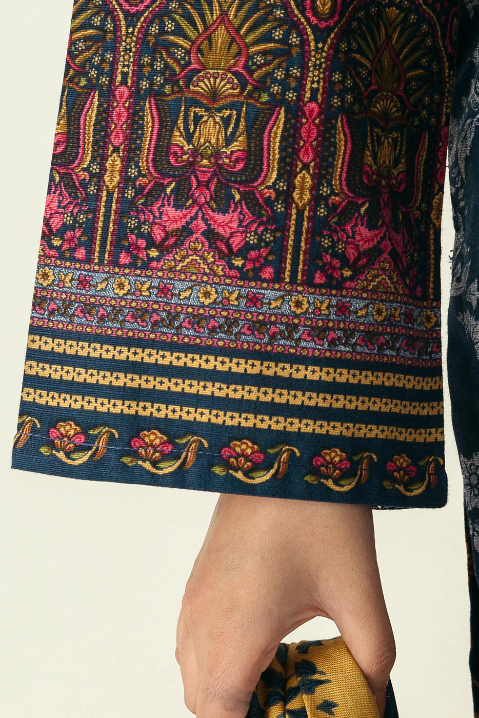 3 PIECE - EMBROIDERED  KHADDAR SUIT - DENIM - Image 3