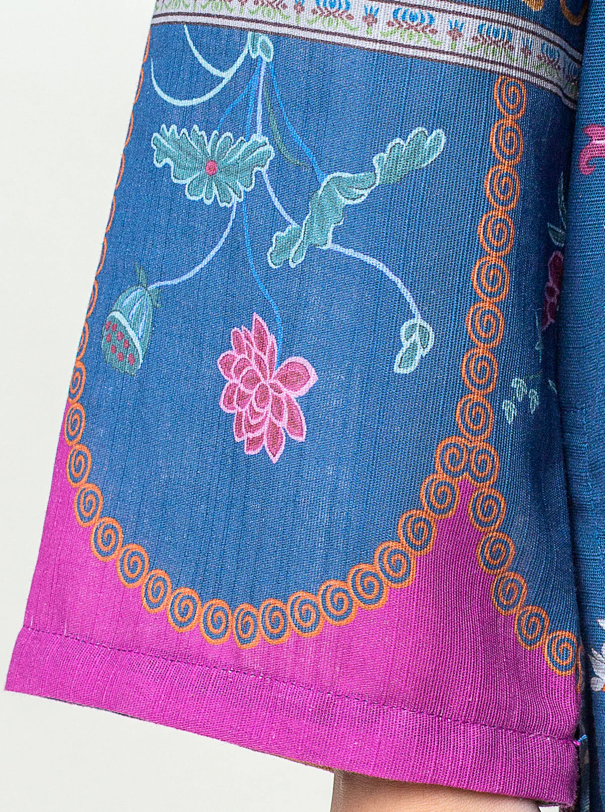 1 PIECE - PRINTED KHADDAR SHIRT - BLUE LAGOON - Image 4