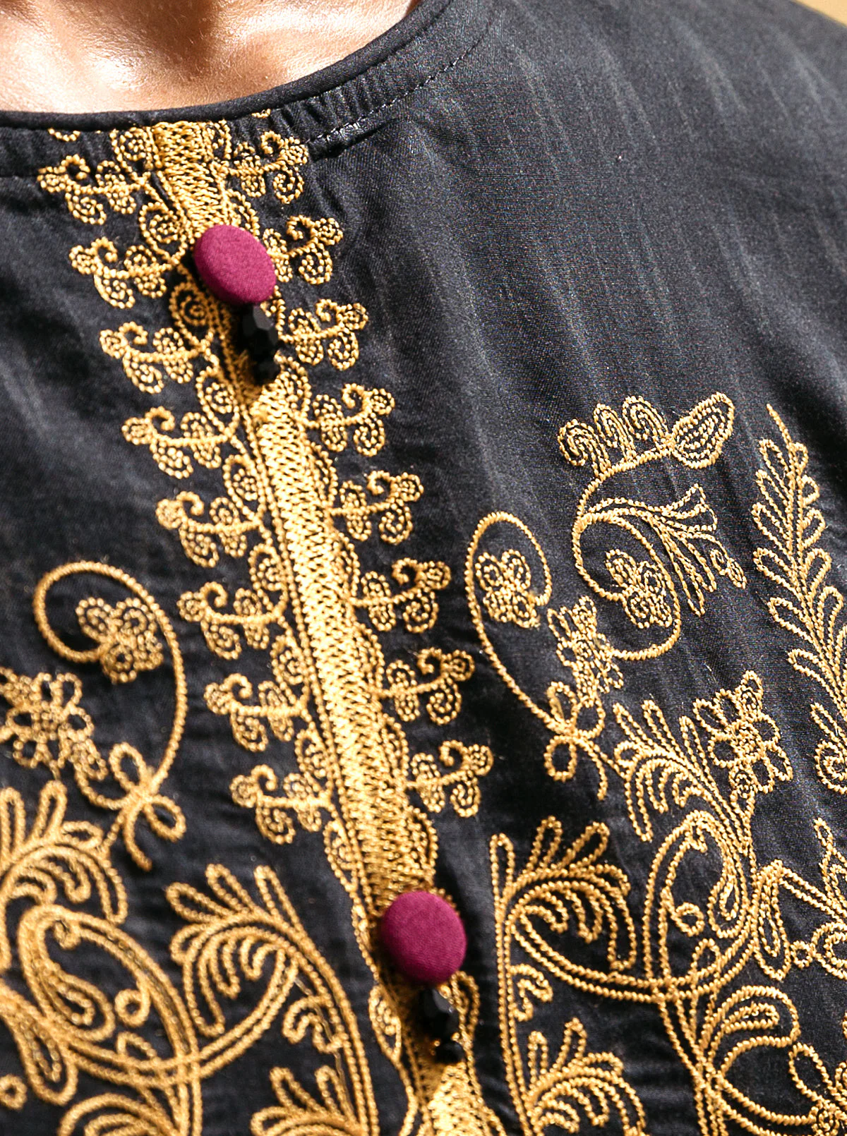 3 PIECE - EMBROIDERED LAWN SUIT - RAVEN GLOW - Image 3