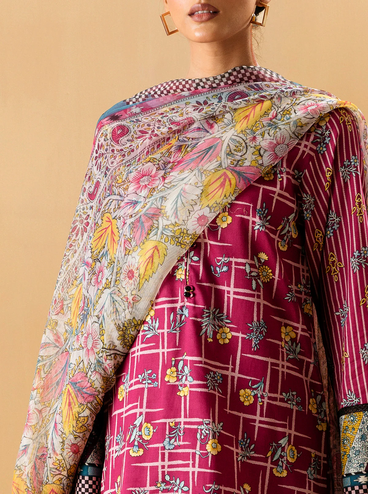 3 PIECE - PRINTED LAWN SUIT - ENCHANTED BLOOM - Image 2