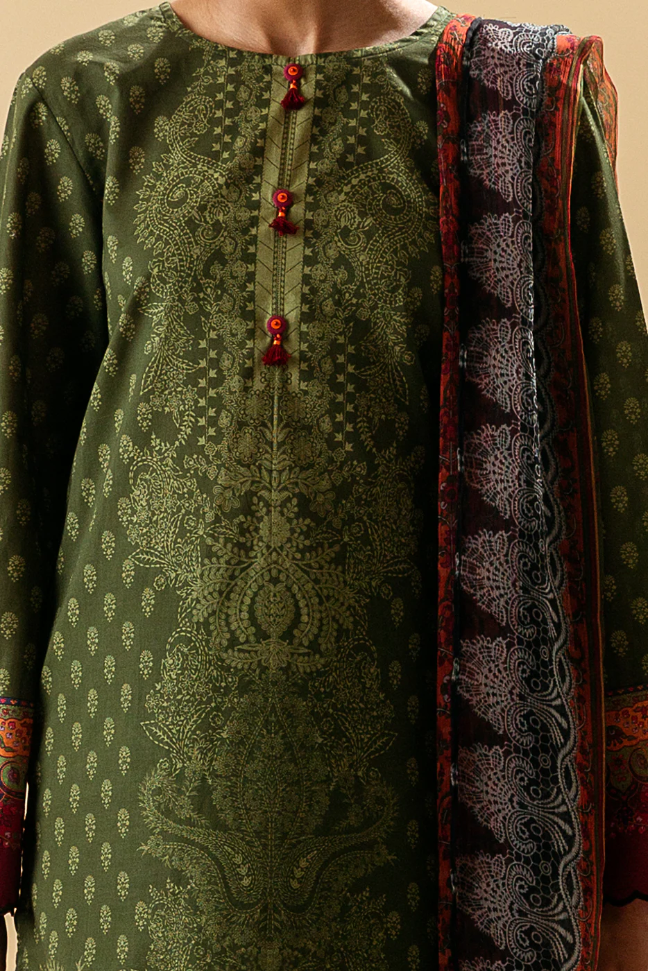 3 PIECE - PRINTED LAWN SUIT - DELICATE DECO - Image 3
