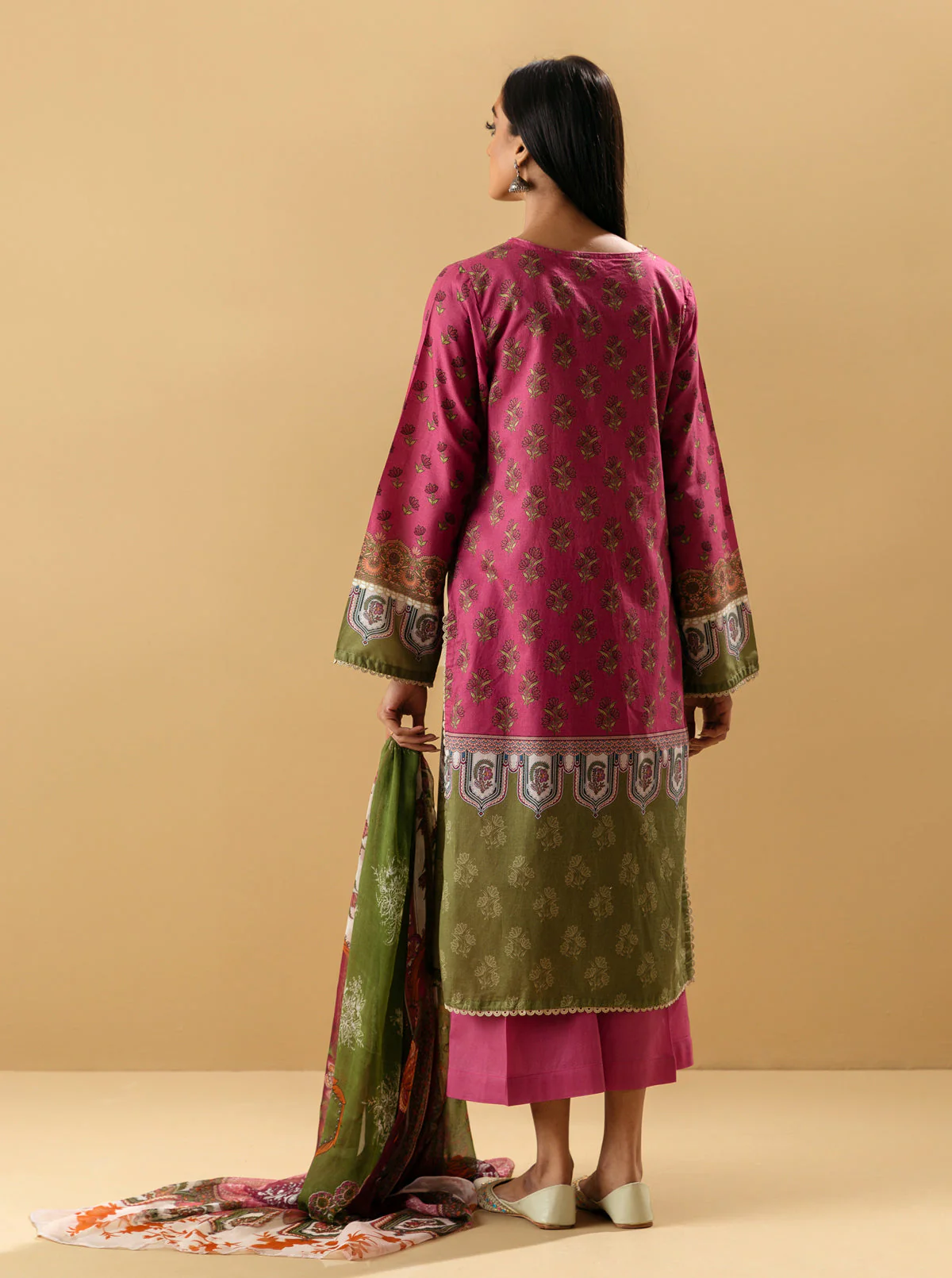 3 PIECE - EMBROIDERED LAWN SUIT - ETERNAL BLISS - Image 5
