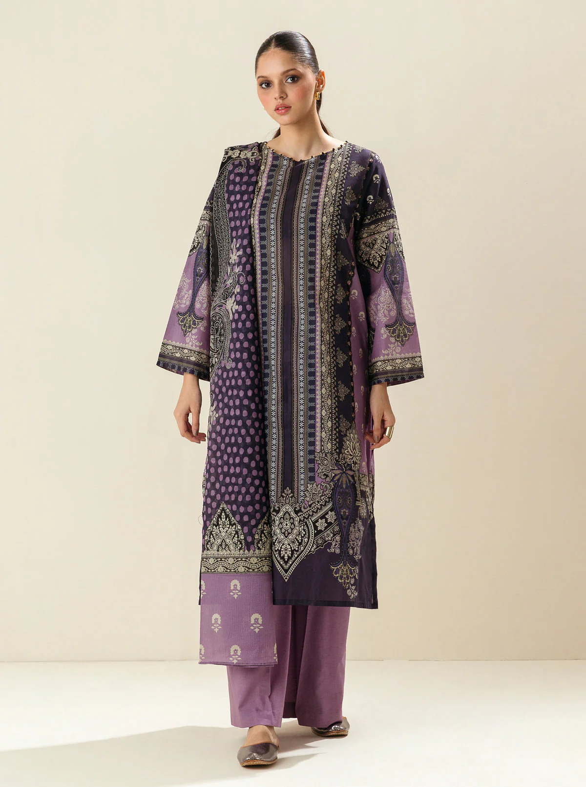 3 PIECE - PRINTED LAWN SUIT - CROWN JEWEL - Image 5