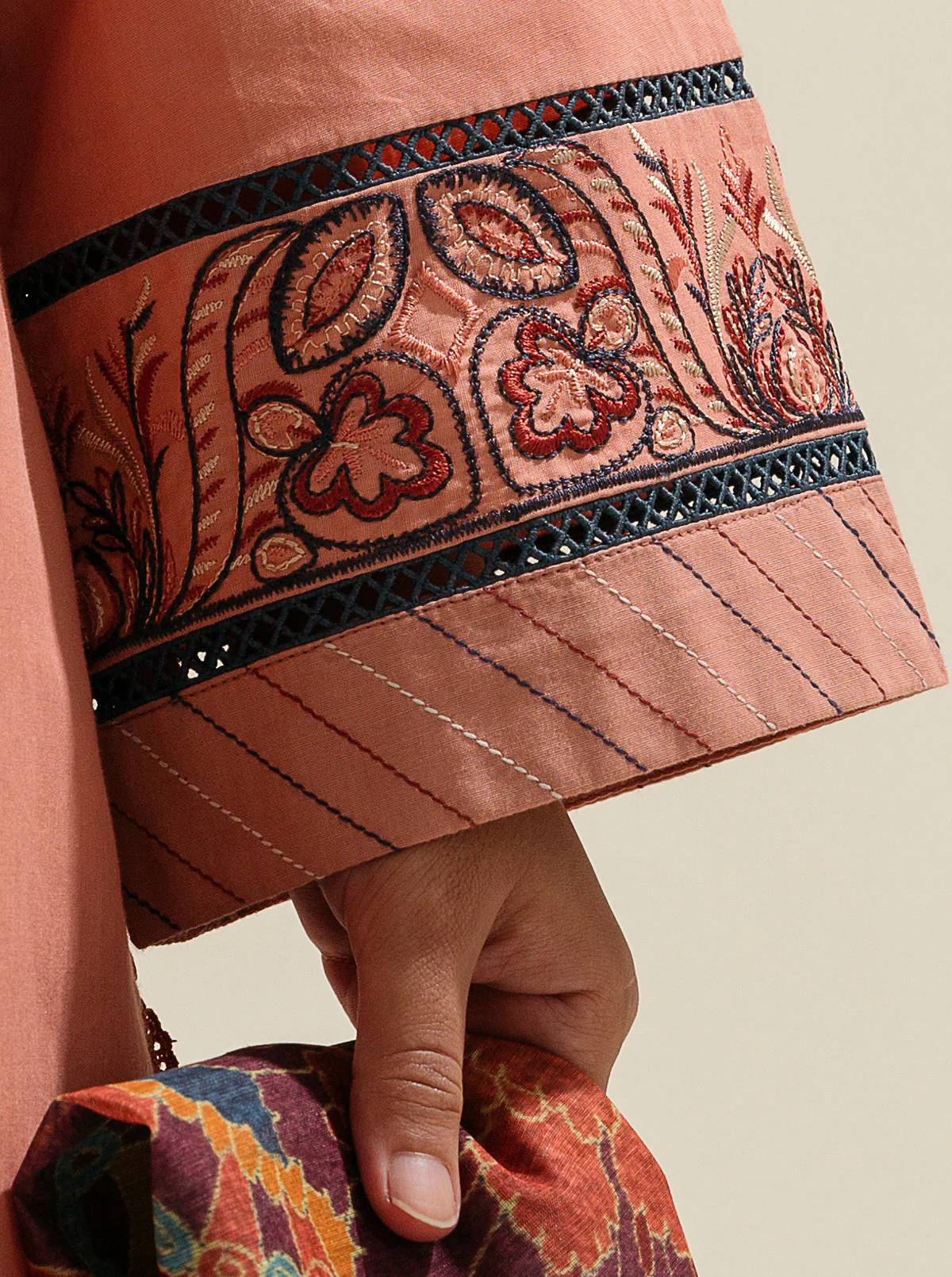 3 PIECE - EMBROIDERED LAWN SUIT - WILD FLOWER HEAVEN - Image 6