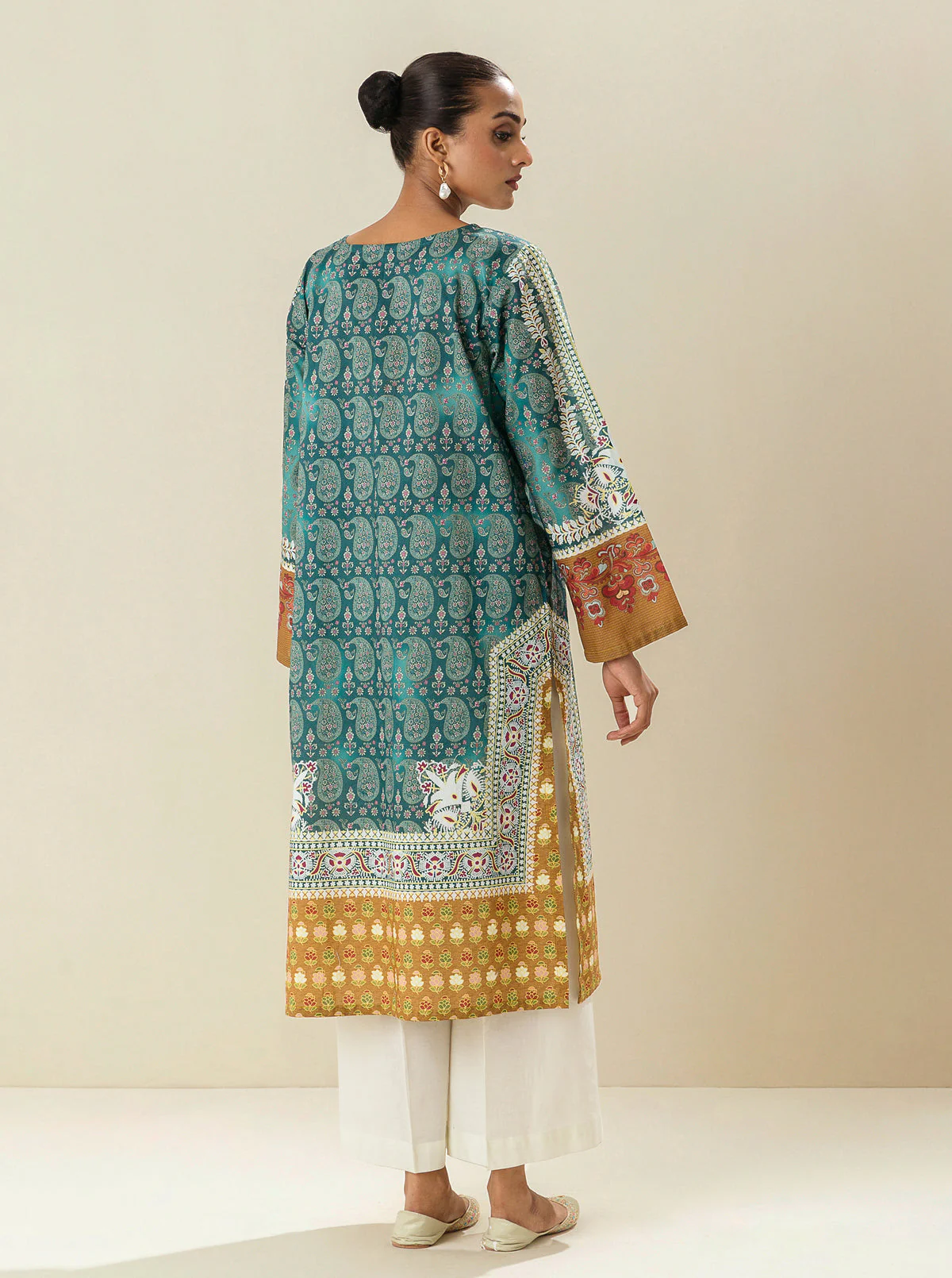 1 PIECE - PRINTED LAWN SHIRT - LAPIS GLEAM - Image 2