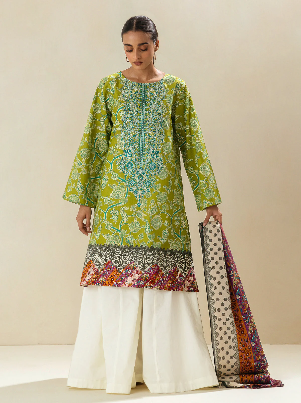 2 PIECE - EMBROIDERED LAWN SUIT - LUSH GARDEN - Image 2