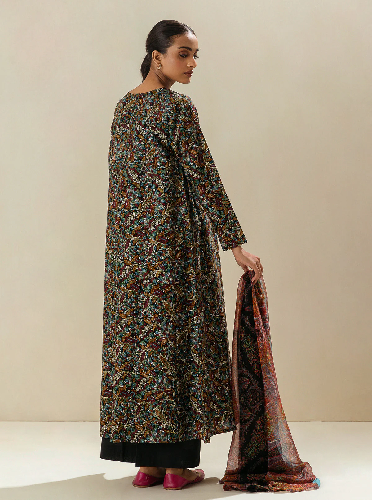 2 PIECE - PRINTED LAWN SUIT - QUEEN OF NIGHT - Image 3