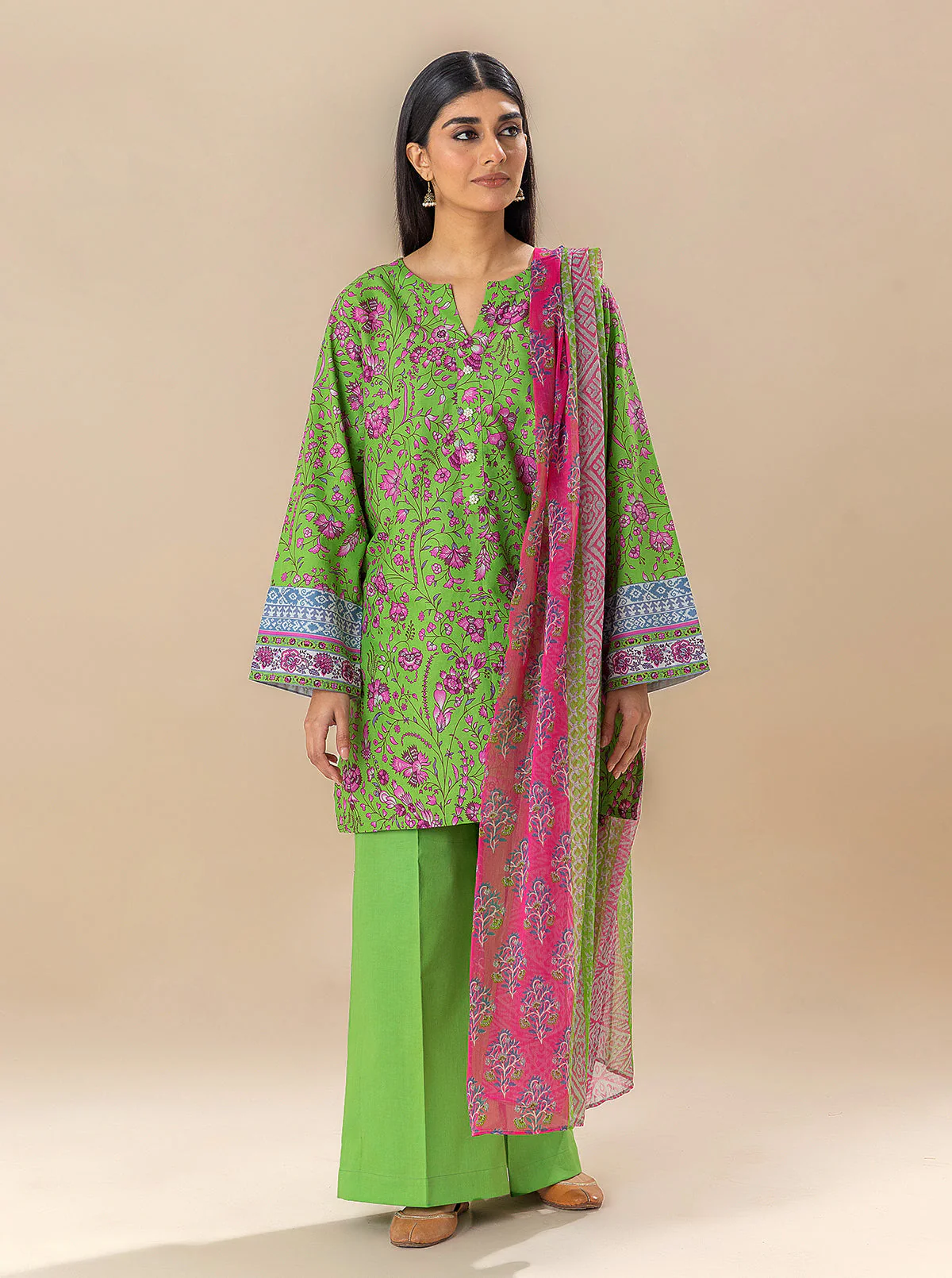 2 PIECE PRINTED LAWN SUIT-SPRING DAY (UNSTITCHED) - Image 2