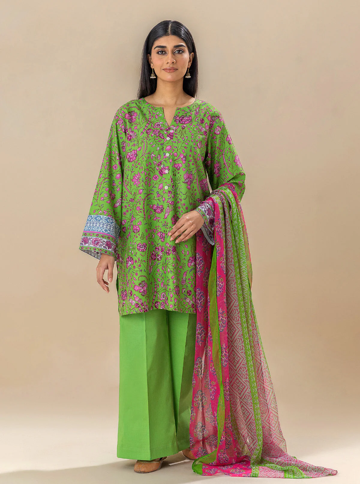 2 PIECE PRINTED LAWN SUIT-SPRING DAY (UNSTITCHED) - Image 4