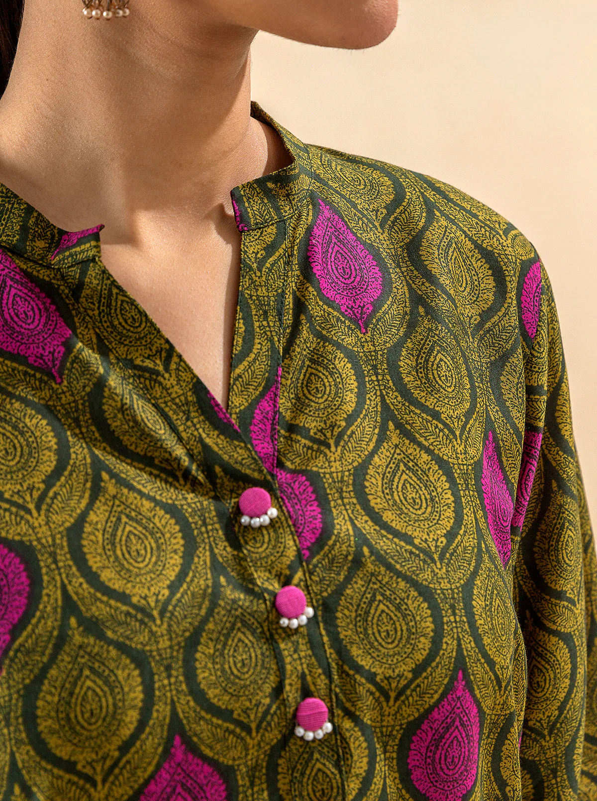 3 PIECE PRINTED VISCOSE SUIT-SHEER ILLUMINATION (UNSTITCHED) - Image 3