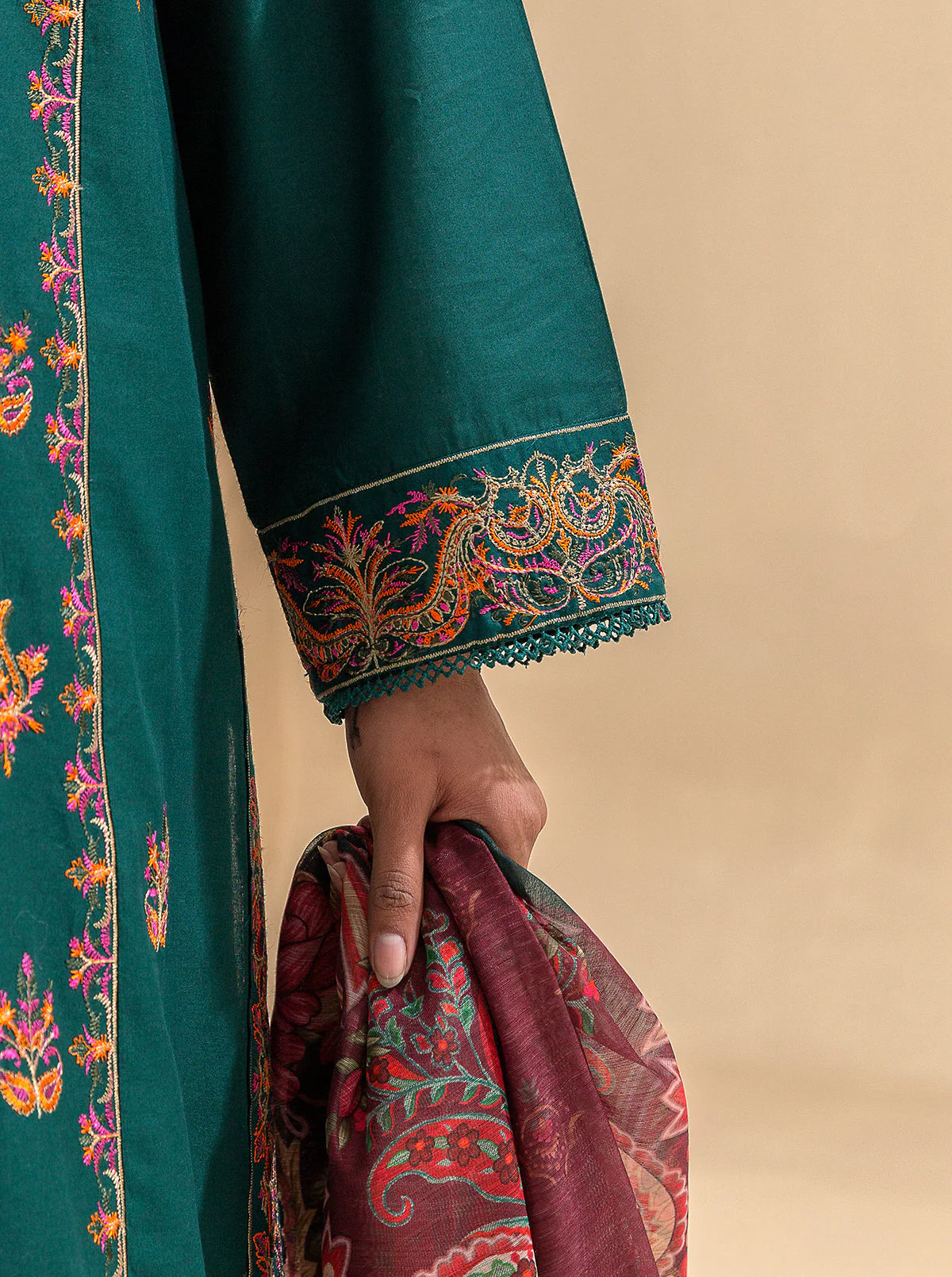 3 PIECE EMBROIDERED LAWN SUIT-PACIFIC HARBOUR (UNSTITCHED) - Image 7